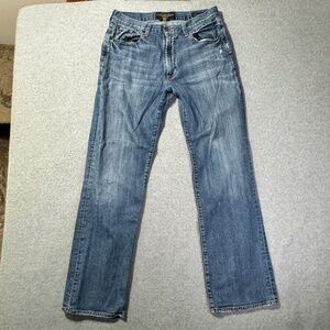 Lucky Brand Jeans Mens 32x32 181 Relaxed Straight Denim Blue American Solid Work